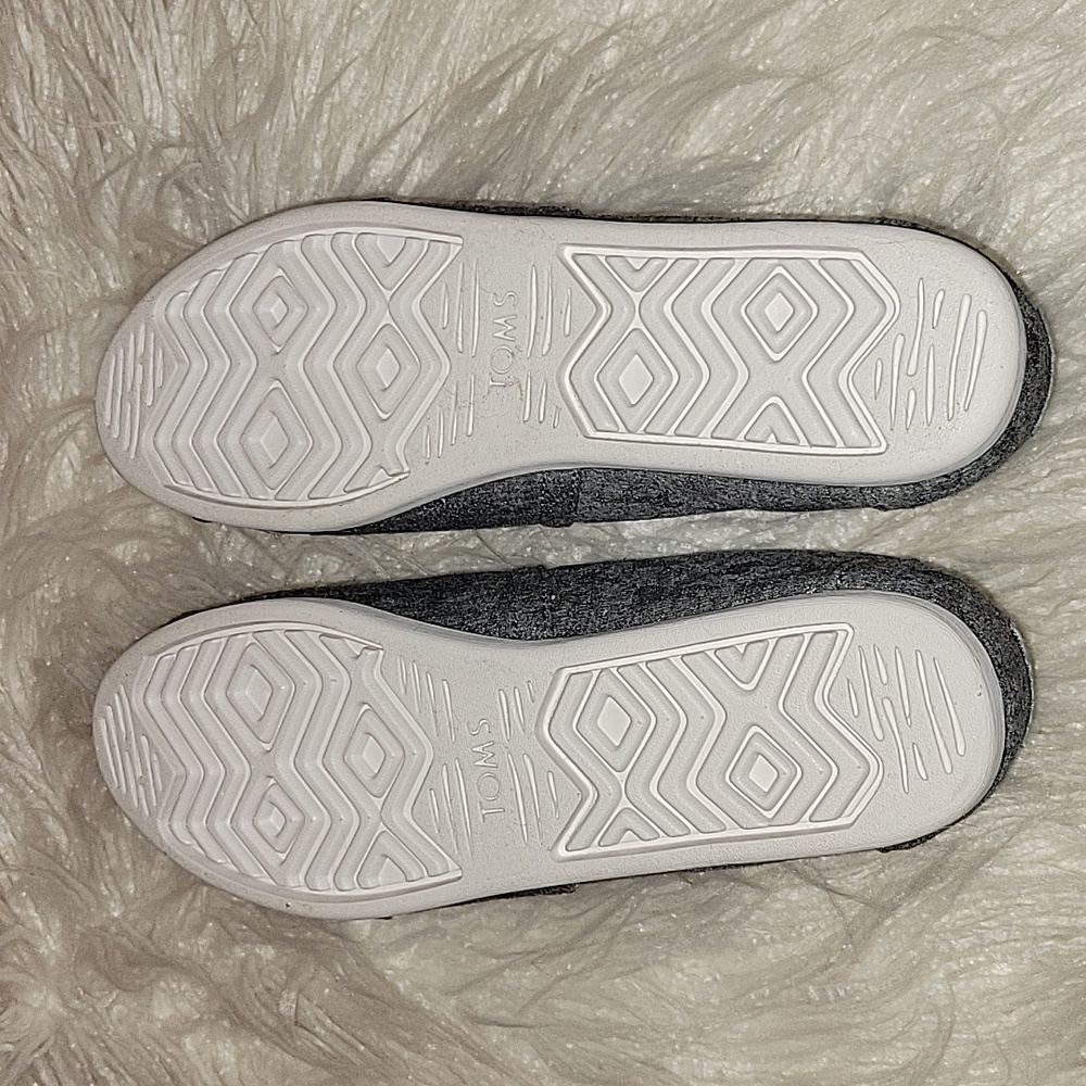 TOMS Alpargata Espadrilles Grey Foil Unicorn Slip On Shoes Size 9.5 - Picture 6 of 11